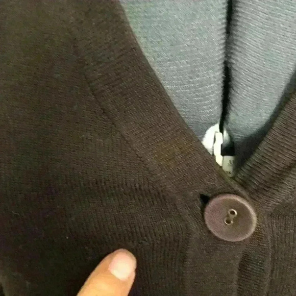 MERONA chocolate dark brown cardigan with buttons women X-SMALL - Picture 6 of 6